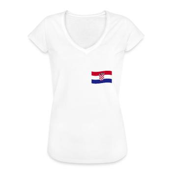 Kroatien Flagge Hrvatska Land Croatia Kroate Deko - Frauen Vintage T-Shirt - Weiß - Vorne