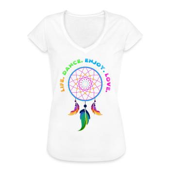Leben Tanzen Genießen Lieben - Frauen Vintage T-Shirt - Weiß - Vorne