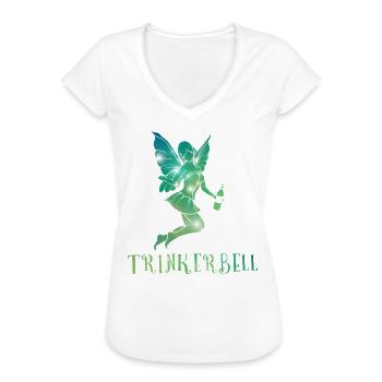 Trinkerbell Lustiges Shirt Damen Partygeschenk - Frauen Vintage T-Shirt - Weiß - Vorne