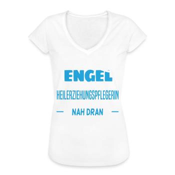 Heilerziehungspflegerin Geschenk | Engel - Frauen Vintage T-Shirt - Weiß - Vorne