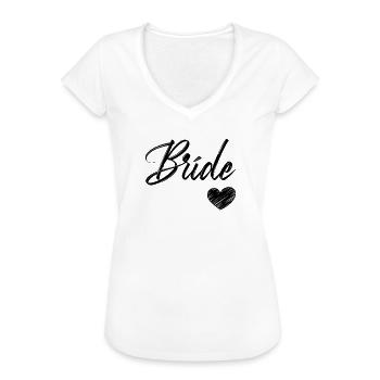 White Bride, Fiancée, Wedding, - Women's Vintage T-Shirt - white - Front - Danielle (179cm)