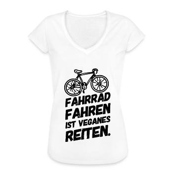 Lustige Sprüche Fahrrad Vegan Veganer II - Frauen Vintage T-Shirt - Weiß - Vorne - Danielle (179cm)