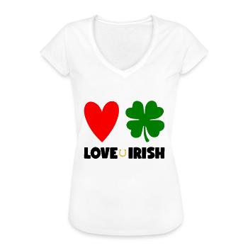 St Patricks Day Accessories Ireland Shamrock Decoration - Women's Vintage T-Shirt - white - Front - Danielle (179cm)