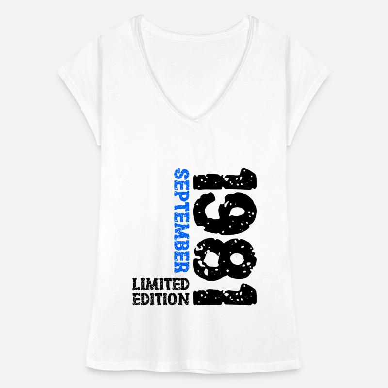 1981 Septembre Édition Limitée 42e Décoration Anniversaire T-shirt vintage Femme