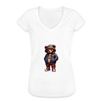Nett kann ich auch! Bringt aber Nix! Teddybär - Frauen Vintage T-Shirt - Weiß - Vorne