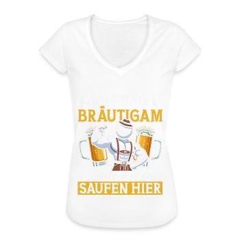 Der Bräutigam Lustiges Junggesellenabschied - Frauen Vintage T-Shirt - Weiß - Vorne