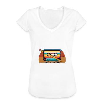 Kassetten Player Mixtape Musik 80er Vintage - Frauen Vintage T-Shirt - Weiß - Vorne