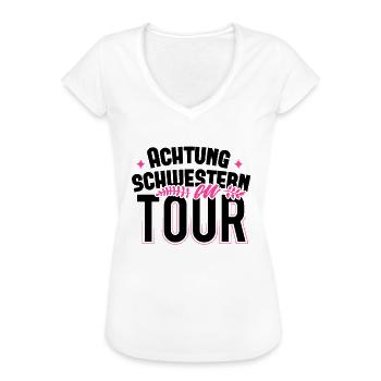Schwesterntour Schwesternabend Schwestern on Tour - Frauen Vintage T-Shirt - Weiß - Vorne