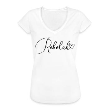 Rebekah Last Name First Name Girl - Women's Vintage T-Shirt - white - Front - Danielle (179cm)