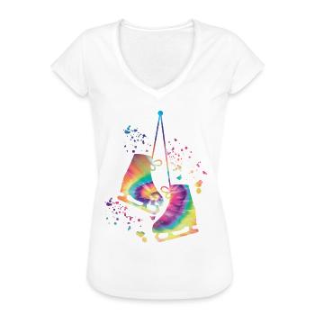 Eiskunstläufer Schlittschuhlaufen Eiskunstlauf - Frauen Vintage T-Shirt - Weiß - Vorne