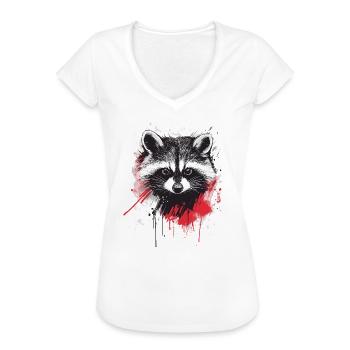 Waschbär - Frauen Vintage T-Shirt - Weiß - Vorne - Danielle (179cm)