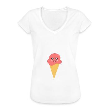 Eis Eiscreme Erdbeereis - Frauen Vintage T-Shirt - Weiß - Vorne