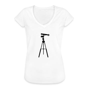 télescope - T-shirt vintage Femme - blanc - Devant - Danielle (179cm)