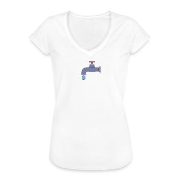 Chute du robinet de pixels - T-shirt vintage Femme - blanc - Devant