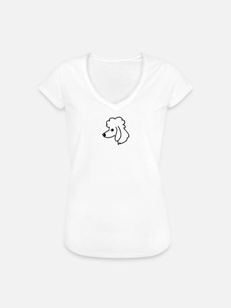 Pudel Portrait - Frauen Vintage T-Shirt - Weiß