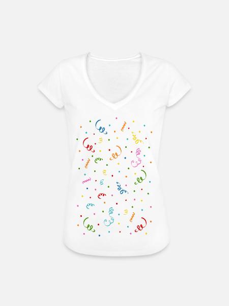 Konfetti Luftschlangen - Frauen Vintage T-Shirt - Weiß