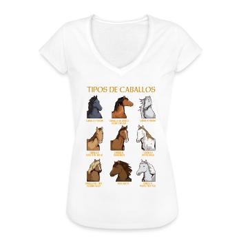 Arten von Pferden Spanisches Reiten - Frauen Vintage T-Shirt - Weiß - Vorne