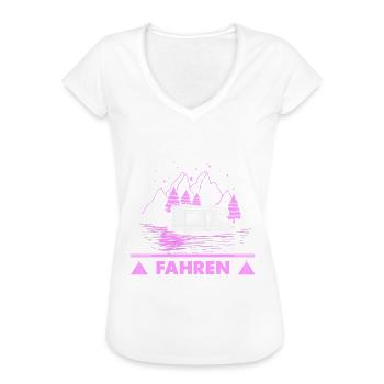 Wohnmobil Wohnwagen Camper Spruch Mädchen Damen - Frauen Vintage T-Shirt - Weiß - Vorne