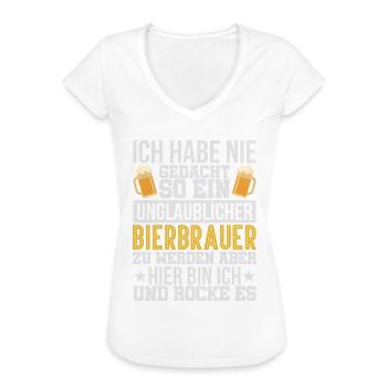 Unglaublicher Bierbrauer - Frauen Vintage T-Shirt - Weiß - Vorne
