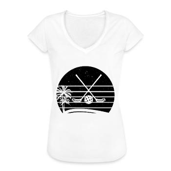 Bâtons de floorball Floorball Balle de floorball Floorball - T-shirt vintage Femme - blanc - Devant - Danielle (179cm)