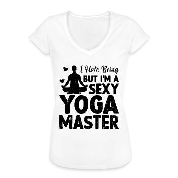 Funny Yoga - I hate being sexy but I'm a Yoga - Women's Vintage T-Shirt - white - Front - Danielle (179cm)