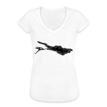 Bodensee | Städtenamen | Schwarz - Frauen Vintage T-Shirt - Weiß - Vorne - Danielle (179cm)