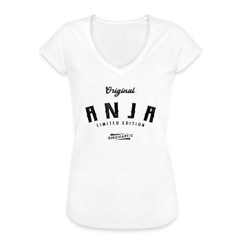 Anja Limited Edition - Frauen Vintage T-Shirt - Weiß - Vorne - Danielle (179cm)