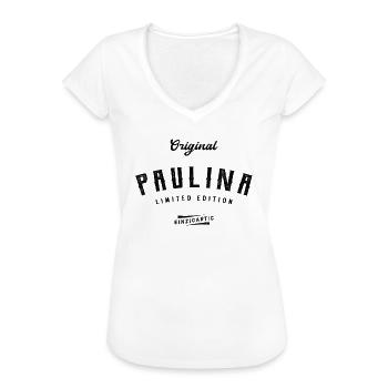 Paulina Limited Edition - Frauen Vintage T-Shirt - Weiß - Vorne - Danielle (179cm)