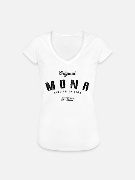 Mona Limited Edition - Frauen Vintage T-Shirt - Weiß