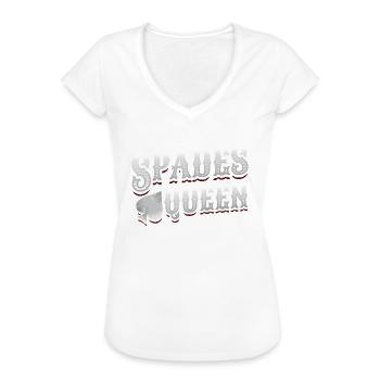 Pik Dame, Pik Kartenspiel - Frauen Vintage T-Shirt - Weiß - Vorne