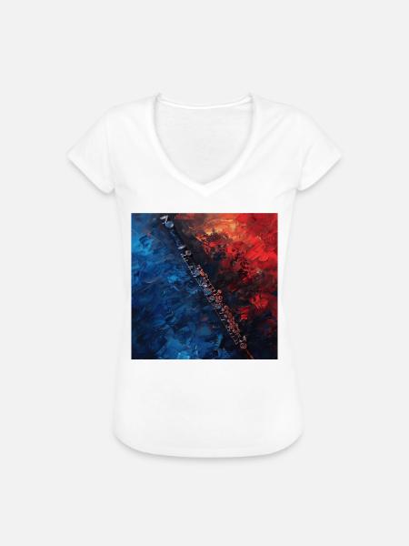 Flöte - Frauen Vintage T-Shirt - Weiß