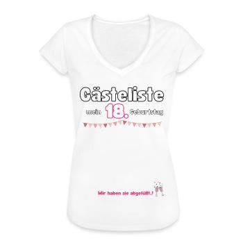 18. Geburtstag Gästeliste - Frauen Vintage T-Shirt - Weiß - Vorne