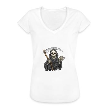 Sensenmann - Frauen Vintage T-Shirt - Weiß - Vorne