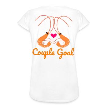 Couple Goal Crevette Amour Romantique st Valentin - T-shirt vintage Femme - blanc - Dos - Danielle (179cm)