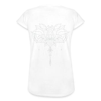 L O T U S B L Ü T E - Frauen Vintage T-Shirt - Weiß - Hinten