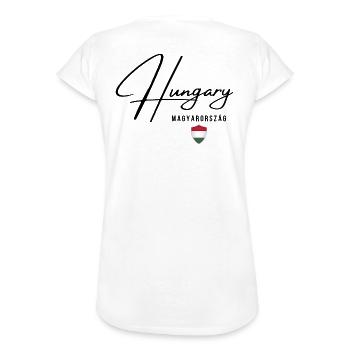 Ungarische Flagge, Ungarischer Stolz - Frauen Vintage T-Shirt - Weiß - Hinten - Danielle (179cm)