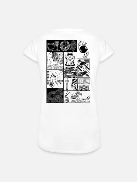 Japanisches Pop-Art-Design schwarz - Frauen Vintage T-Shirt - Weiß