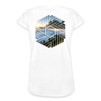 Dolomiten Berglandschaft Grafikdesign - Frauen Vintage T-Shirt - Weiß - Hinten