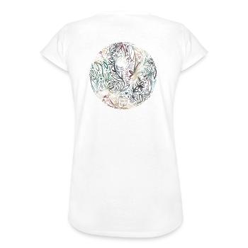 Floral Mandala - T-shirt vintage Femme - blanc - Dos - Danielle (179cm)