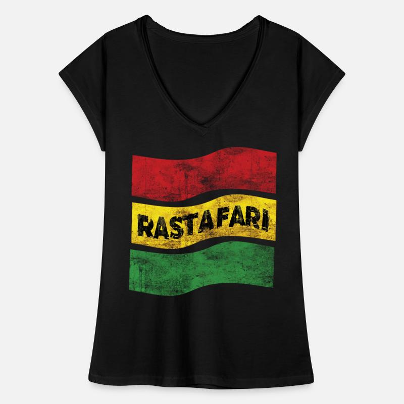 Rastafari Drapeau T-shirt vintage Femme