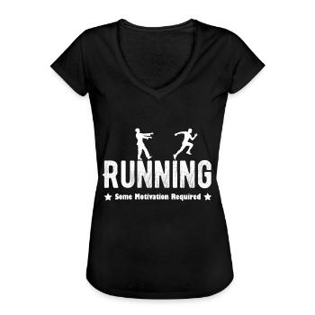 Running Zombie Jogger Fitness Running Gift White - Women's Vintage T-Shirt - black - Front - Danielle (179cm)