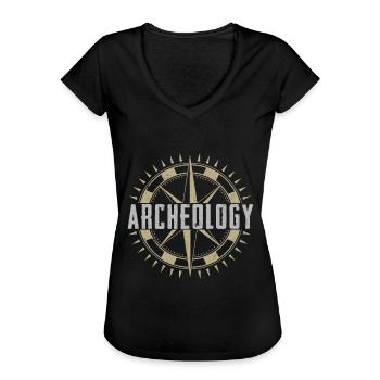 Compass archeology discovery gift - Women's Vintage T-Shirt - black - Front - Danielle (179cm)