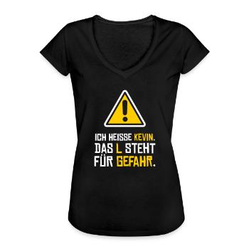 Ich heiße Kevin - Frauen Vintage T-Shirt - Schwarz - Vorne - Danielle (179cm)