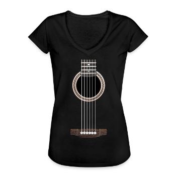 Guitare acoustique, guitare acheter musique concert - T-shirt vintage Femme - noir - Devant - Danielle (179cm)