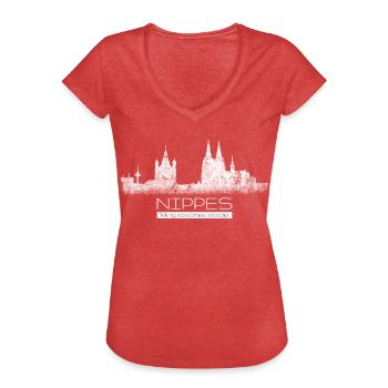 Nippes Ming Kölsches Veedel Heimat Köln Viertel - Frauen Vintage T-Shirt - Rot meliert - Vorne - Danielle (179cm)