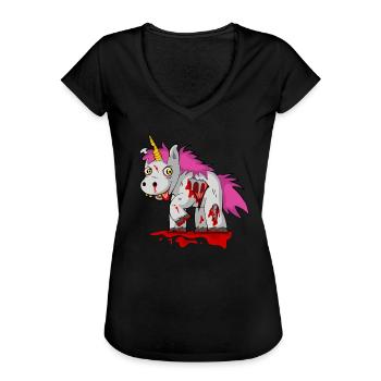 Halloween Unicorn Unicorn Zombie gave T-shirt - Dame vintage T-shirt - sort - Foran