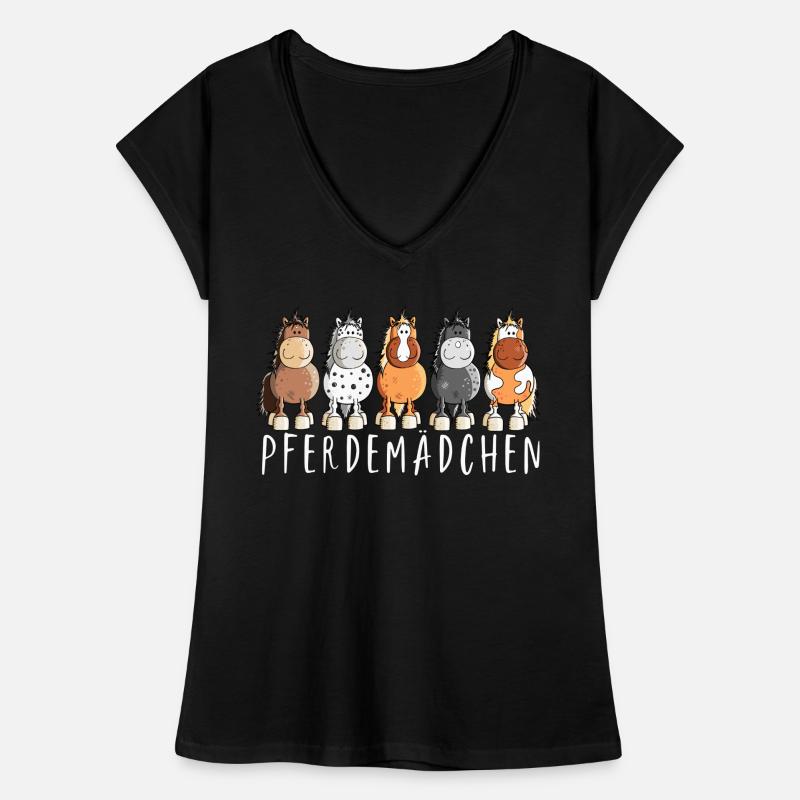 Pferdemädchen I Pferde Comic Frauen Vintage T-Shirt