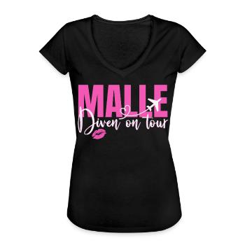 Mallorca Sprüche Malle Diven On Tour Urlaub Party - Frauen Vintage T-Shirt - Schwarz - Vorne - Danielle (179cm)