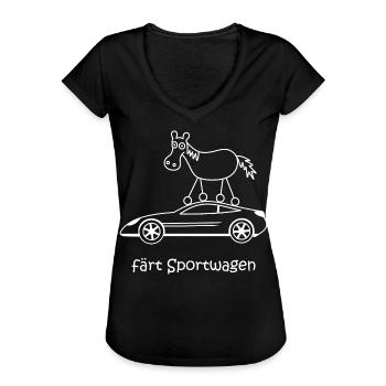 färt Sportwagen, fährt schnell, Raser, Pferd Auto - Frauen Vintage T-Shirt - Schwarz - Vorne