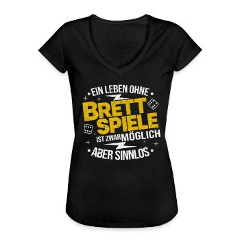 Brettspiel Leben Spieleabend Lustiger Geschenkidee - Frauen Vintage T-Shirt - Schwarz - Vorne